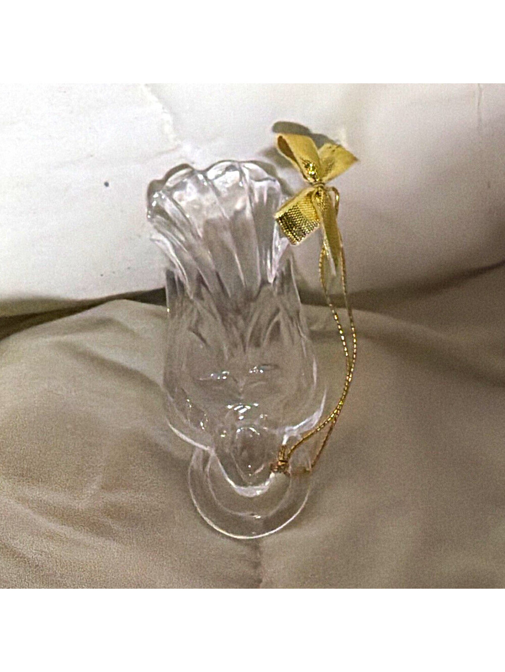 Clear Plastic Angel Hanging Christmas Ornament with Gold Cord Holiday Decor